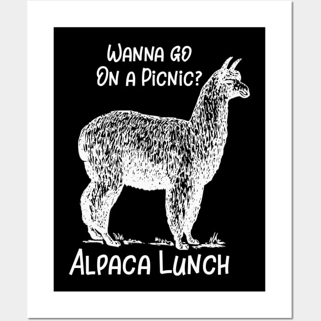 Wana Go on a Picnic Alpaca Lunch Wall Art by DANPUBLIC